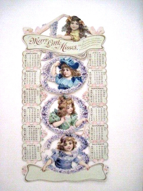Lovely 1903 Die Cut Calendar \