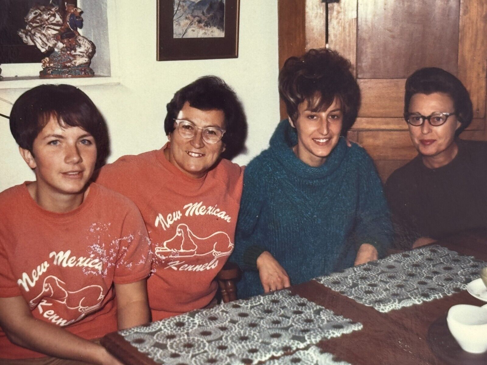 1Z Photograph Group Photo 4 Women Dinner Table Polaroid 1970\'s  Polaroid