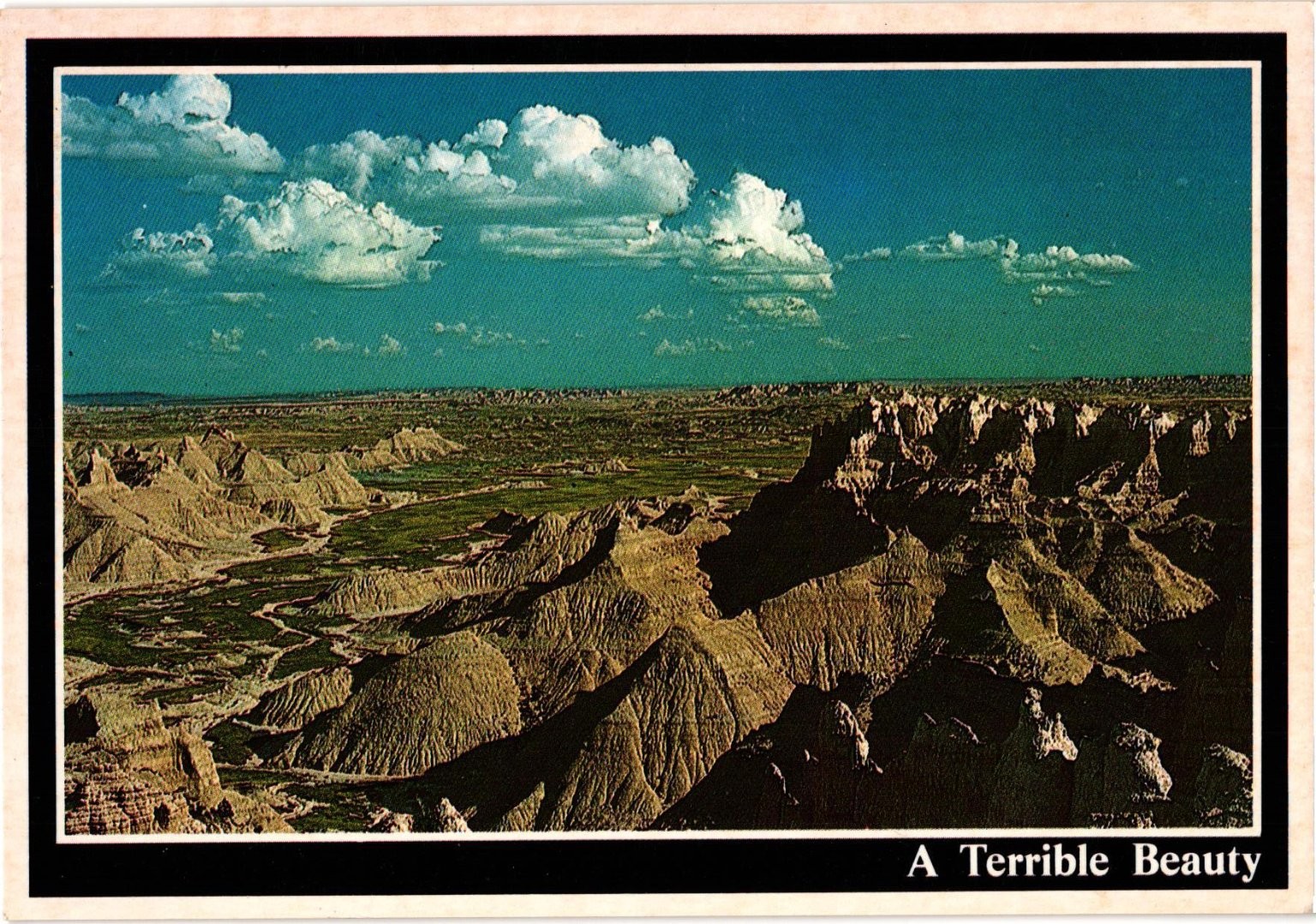 Vintage 1984 Badlands South Dakota Postcard - A Terrible Beauty View