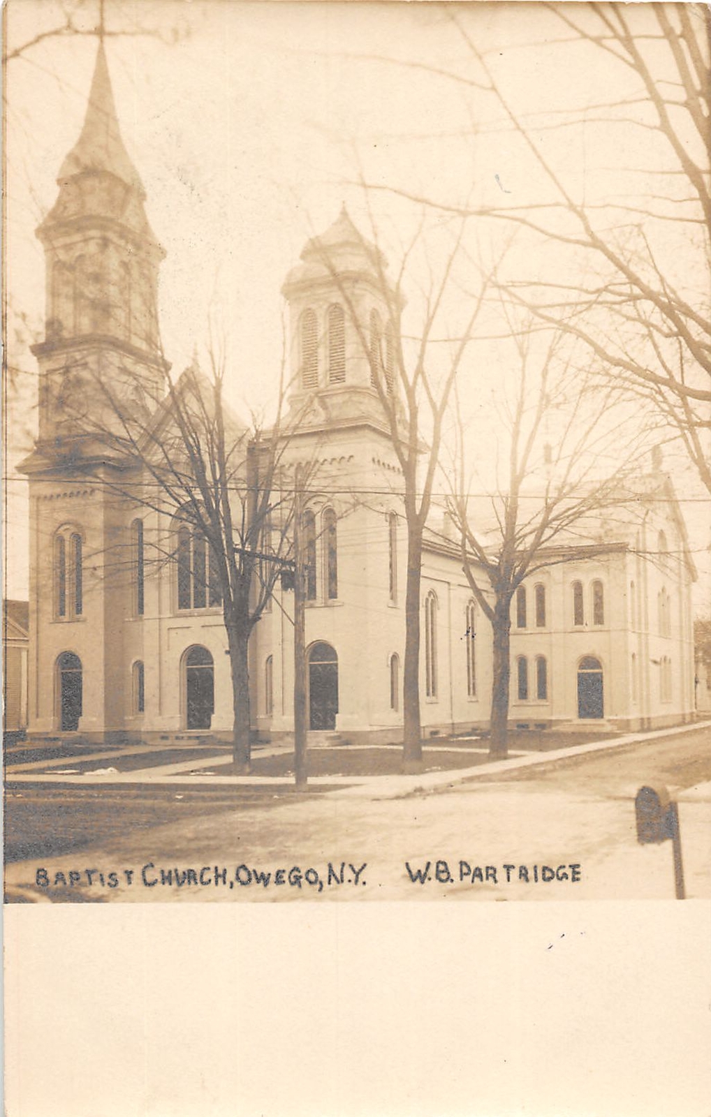 J50/ Owego New York RPPC Postcard c1910 Baptist Church  41