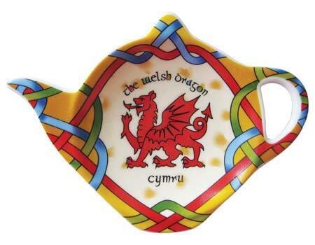 Welsh Dragon Teabag Holder Irish Tea Bag Coaster Wales Teapot Shaped Resting ...
