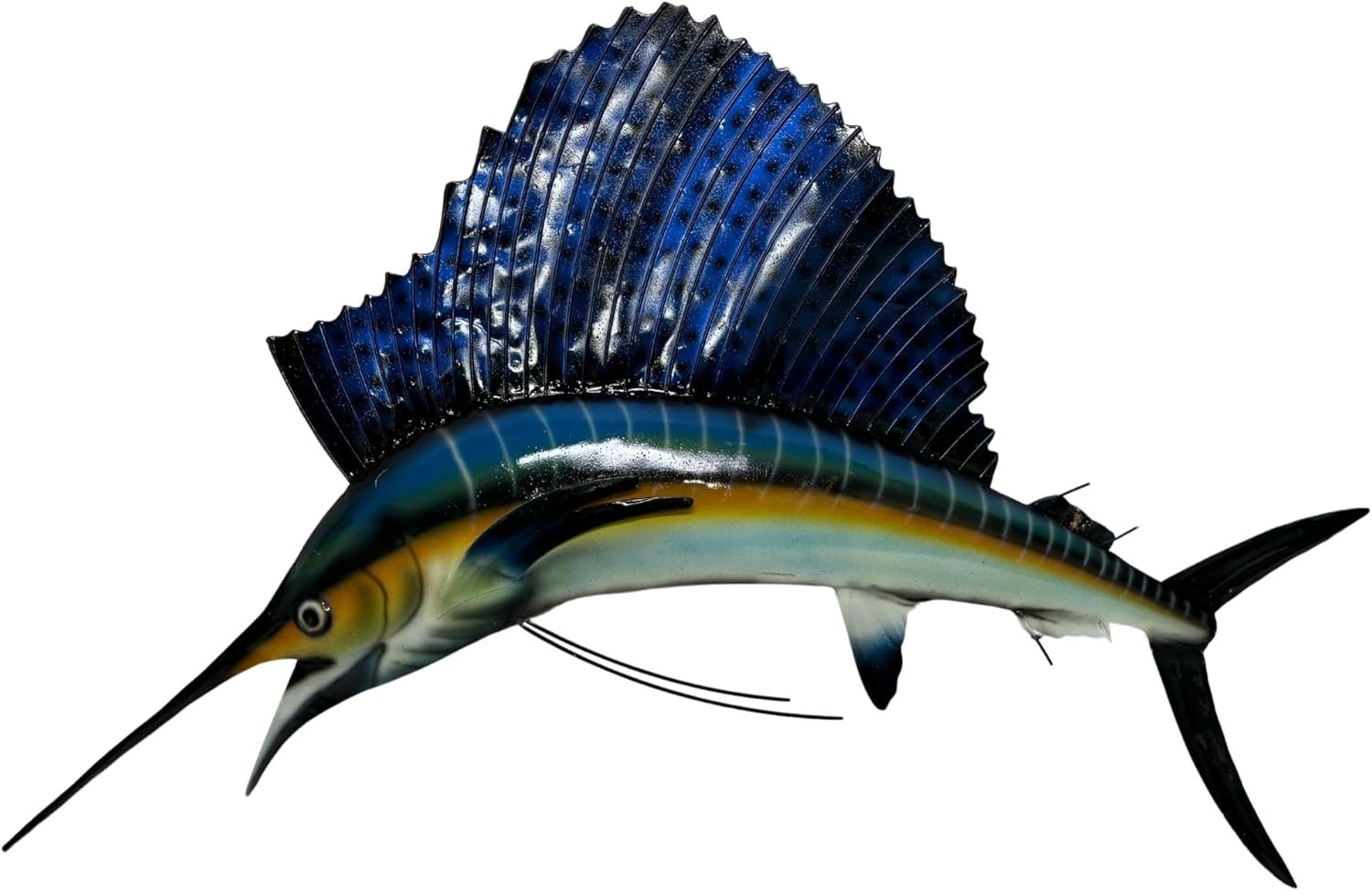 METAL SAILFISH TROPHY MARLIN HEAD CARVING SPORT OCEAN FISHING COLLECTION WALL CL