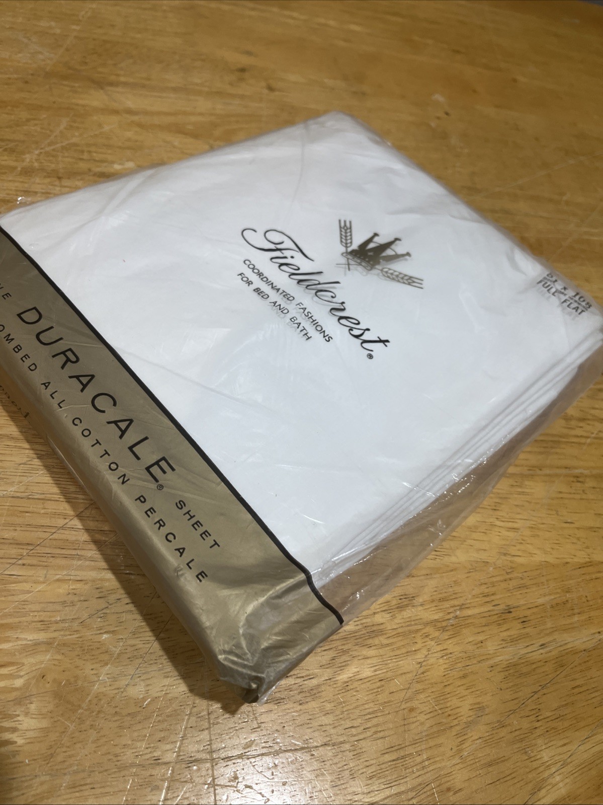 Vintage Fieldcrest Perfection Fine Combed Percale Full Flat Sheet White 81 x 104