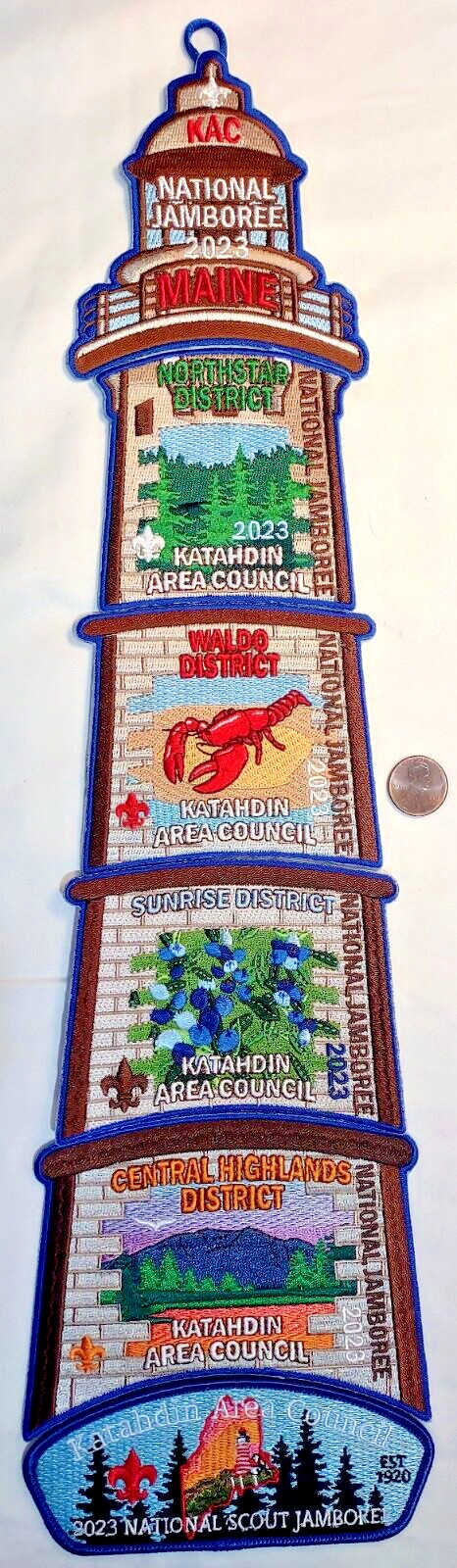 BSA KATAHDIN AREA OA PAMOLA 211 2023 JAMBOREE 6-PATCH LIGHTHOUSE ONLY 50 MADE