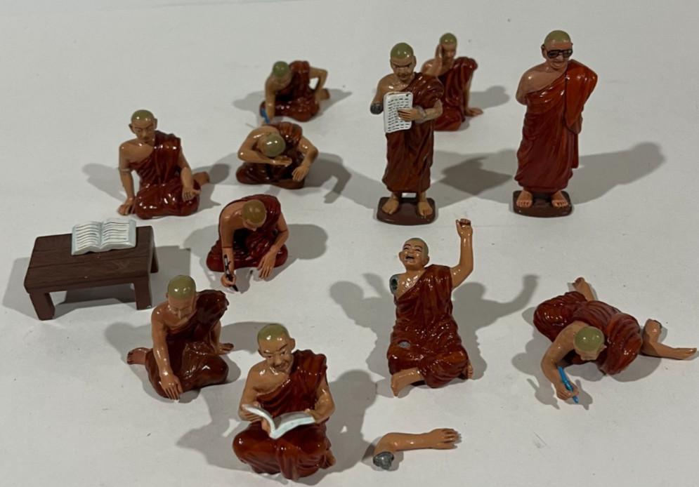 VINTAGE CERAMIC/PORCELAIN MONK FIGURINE SEE DESCRIPTION Lot of 11