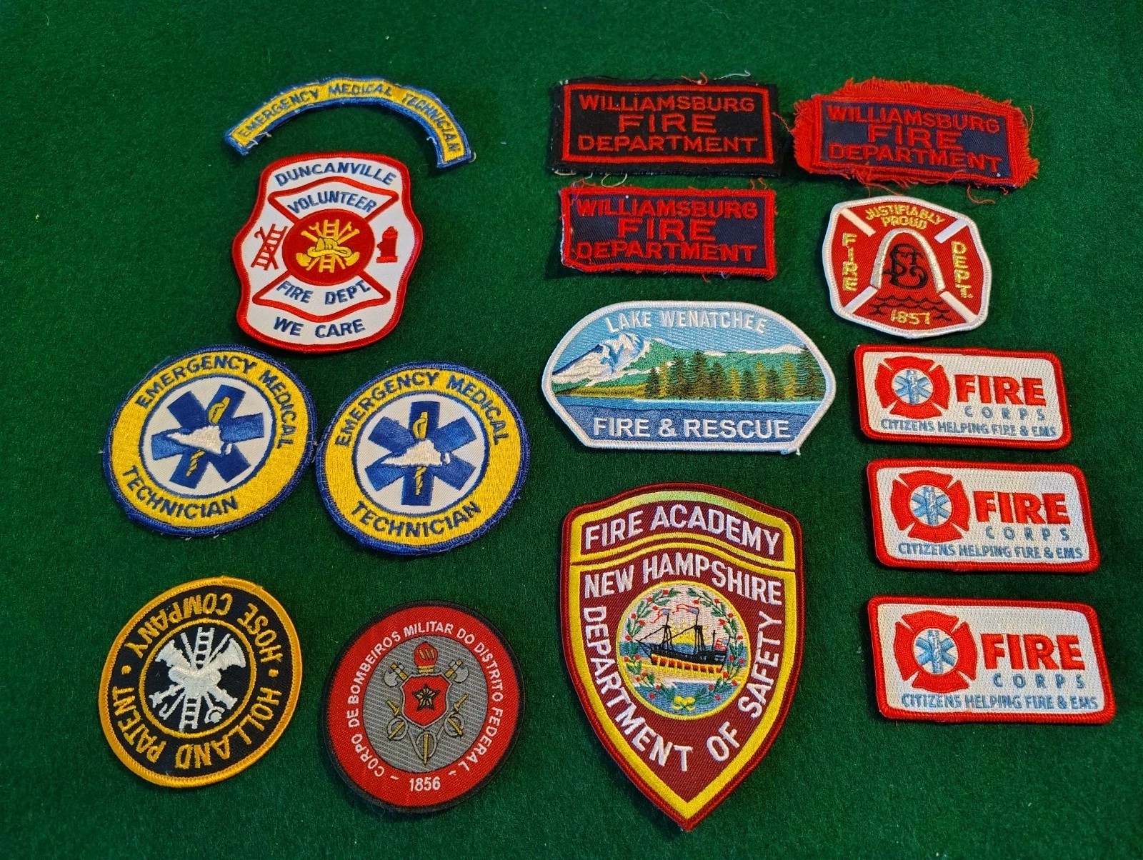 Vintage Fire Dept EMS Patch Lot 15 Emergency Services Memorabilia