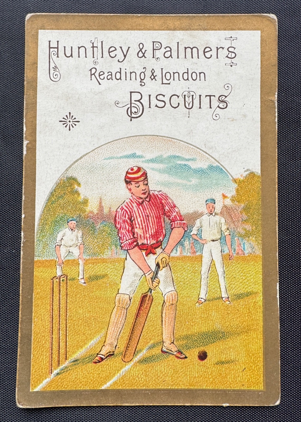 Rare 1878 Huntley & Palmers PROBABLY THE EARLIEST CRICKET CARD KNOWN Rare 1878 Huntley & Palmers PROBABLY THE EARLIEST CRICKET CARD KNOWN