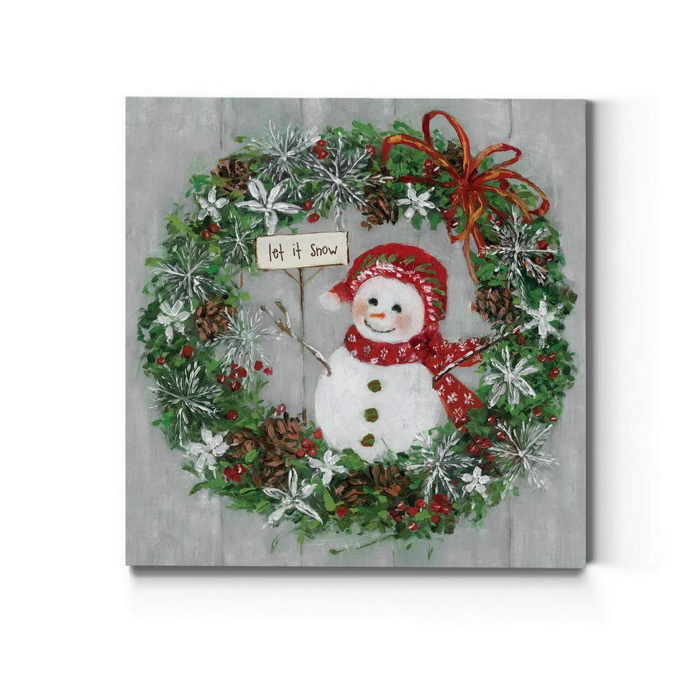 Renditions Gallery Snowman Wreath (2) Wall Art, Red & White, 24x24 in Renditions Gallery Snowman Wreath (2) Wall Art, Red & White, 24x24 in
