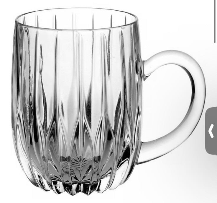 Mikasa Park Lane Crystal Coffee Mug Vertical Flute Handle Discontinued