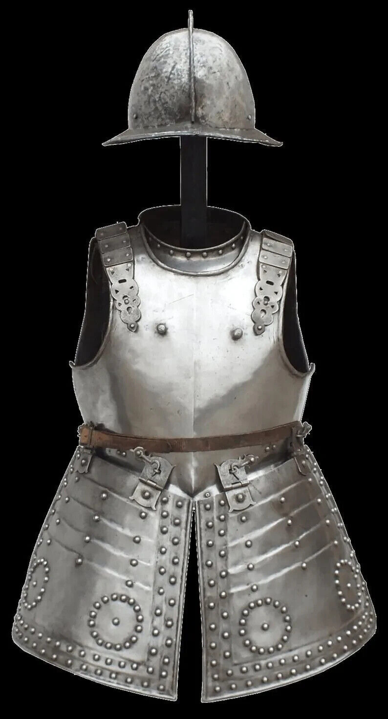 Medieval An English Pikemans Gothic Suit Of Armor, Half Suit Breastplate Armour