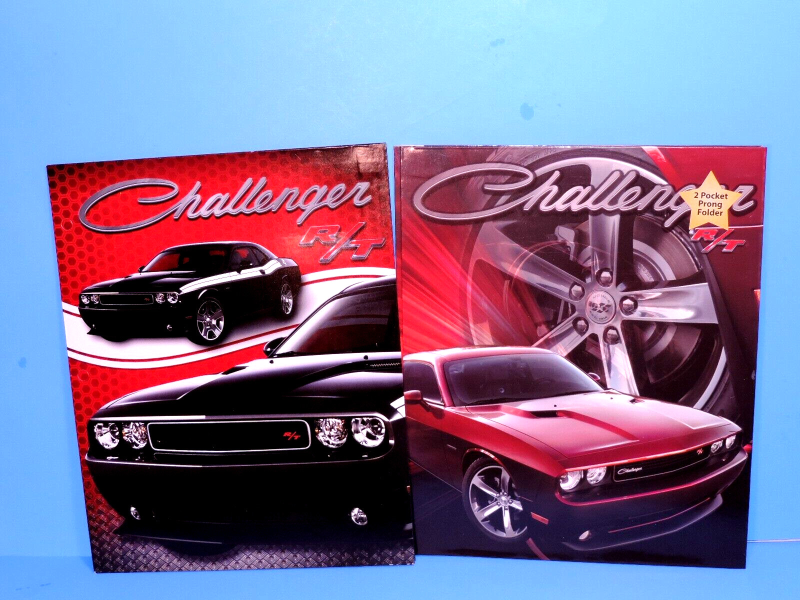 2 NEW DODGE CHALLENGER RT PORTFOLIO FOLDERS MUSCLE CAR MOPAR DIRECT CONNECTION