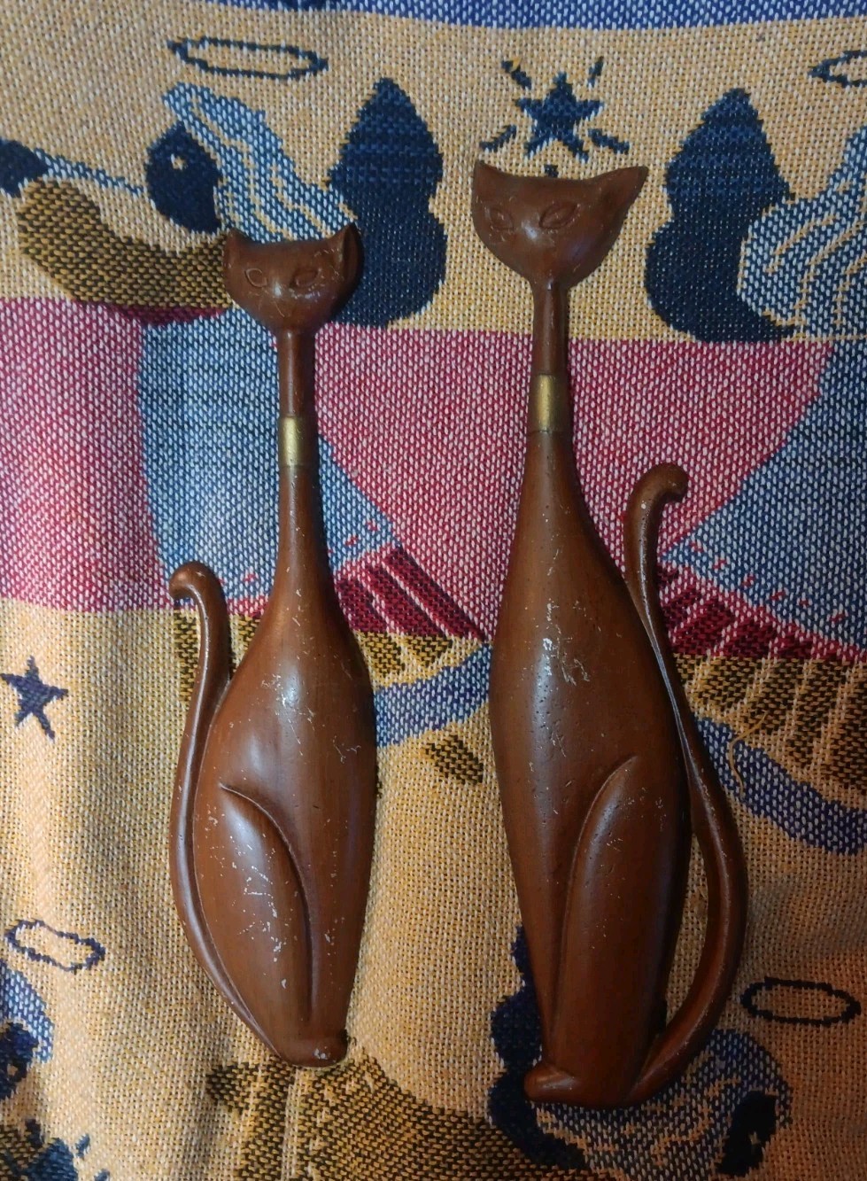 Vintage MCM Mid-century Modern Sexton Cats Metal Wall Art Decor Siamese Scarce