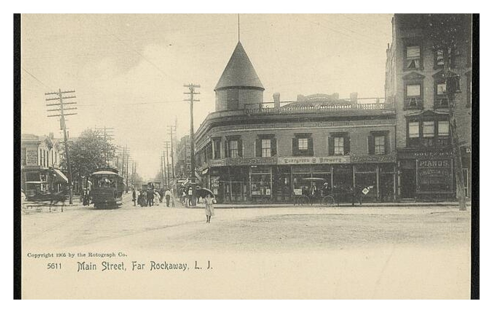 Far Rockaway New York Main Street Standard Postcard