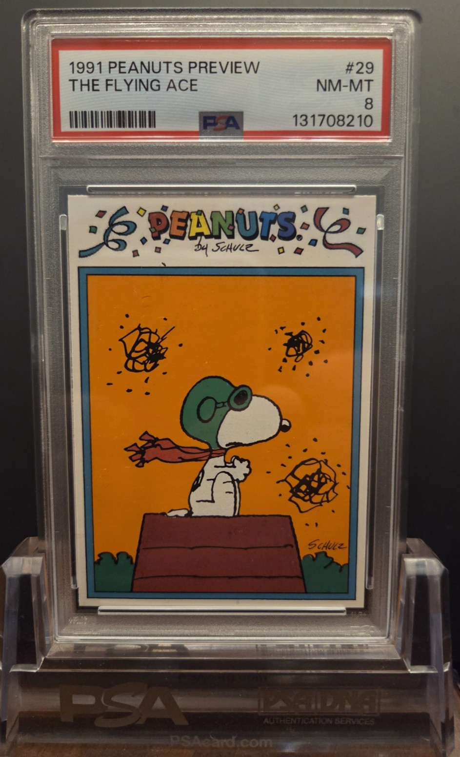 1991 Peanuts Preview #29 The Flying Ace SNOOPY RC PSA 8 NM Prime Card - Rare