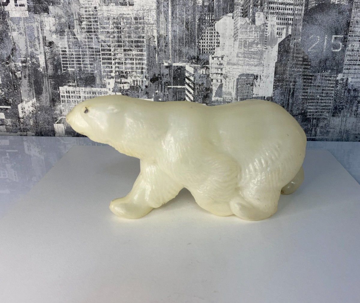 1959 Vintage Soviet toy USSR polar bear Northern Mid Century Blow Plastic