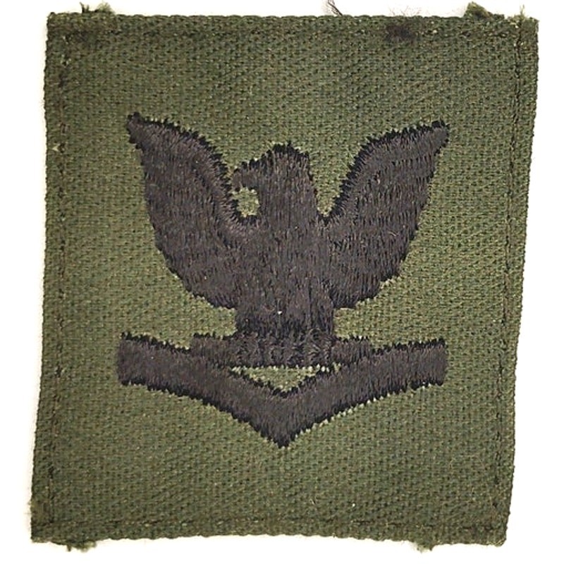 US Navy PO3 E‑4 Rank Patch Subdued ODG 1‑3/4\