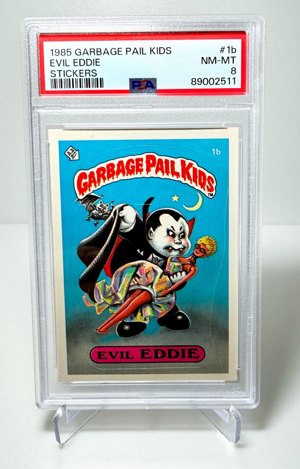 1985 Topps Garbage Pail Kids Series 1 - #1b EVIL EDDIE - PSA 8 NM-MT 1985 Topps Garbage Pail Kids Series 1 - #1b EVIL EDDIE - PSA 8 NM-MT
