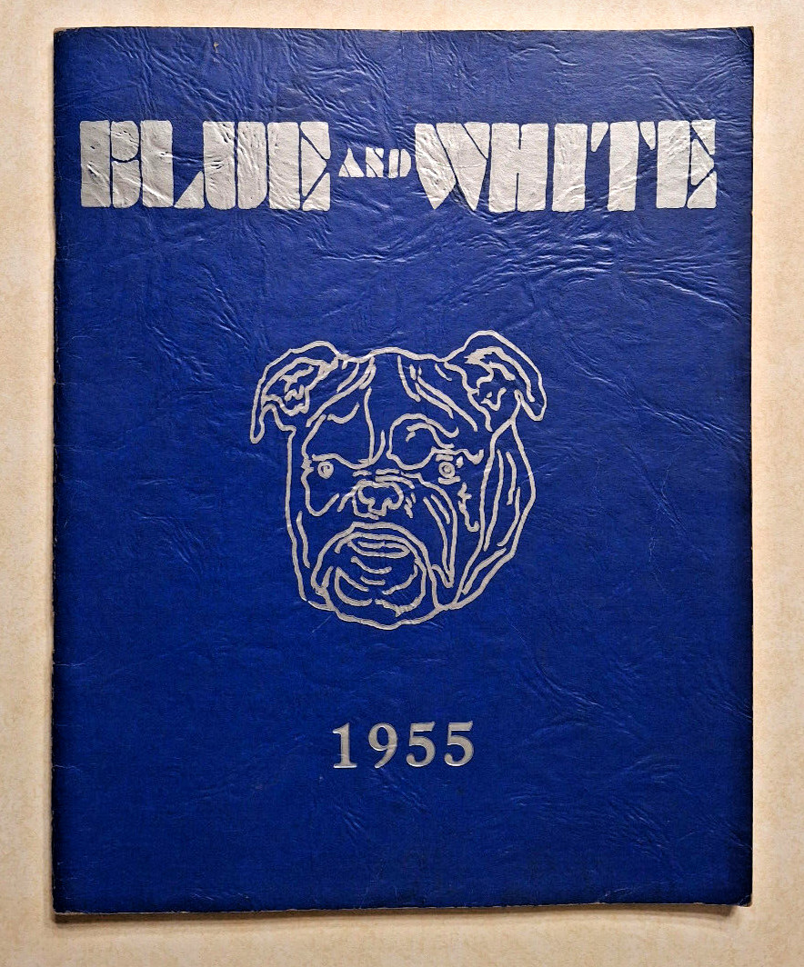 Vintage Bangor Maine Junior High School ME Yearbook 1955 Blue and White History Vintage Bangor Maine Junior High School ME Yearbook 1955 Blue and White History