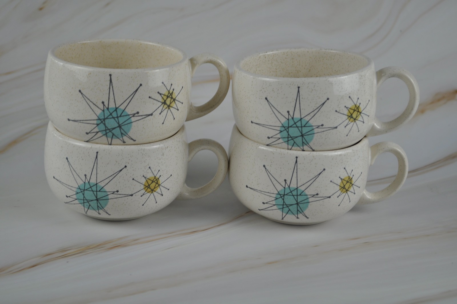 Vintage Franciscan Starbust Tea Cups set of 4 Excellent