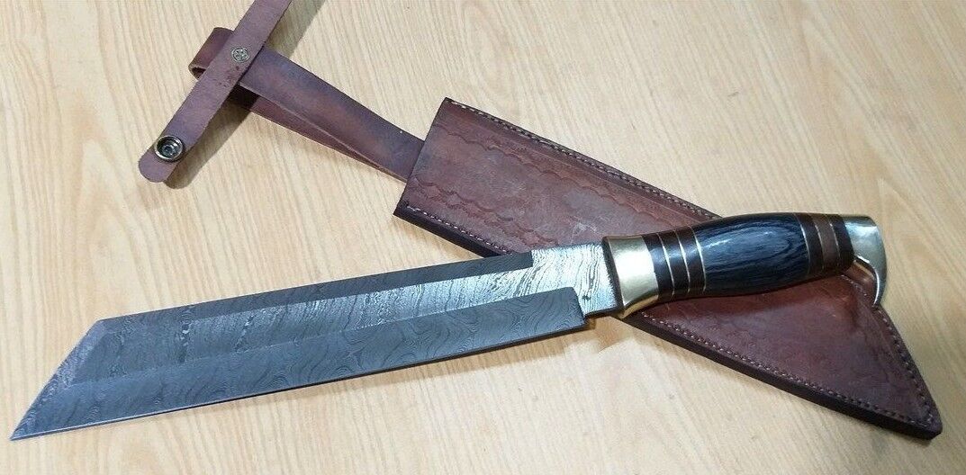 Custom Hand Crafted KNIFE KING\'S Damascus steel Tanto Machete Hunter