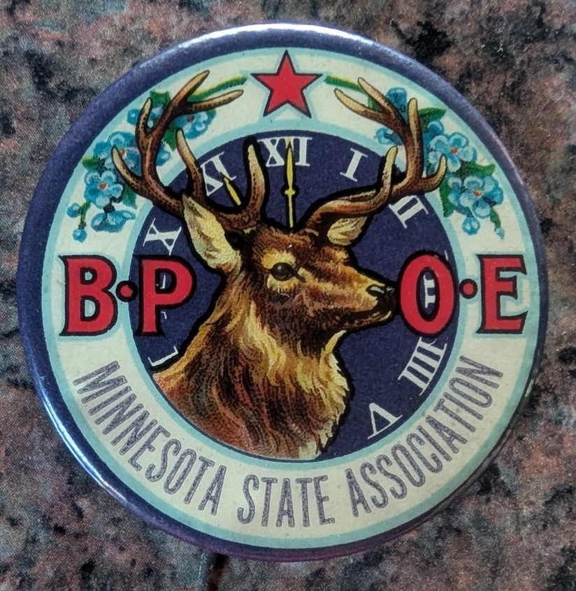 Early Vintage Minnesota State Elks Association Pin, 1-7/8\