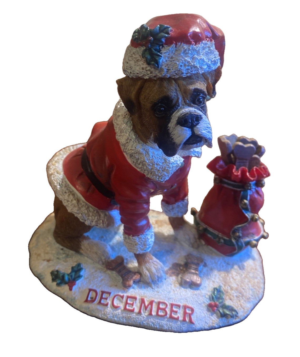 The Danbury Mint Boxer Perpetual Calendar Figurine for December