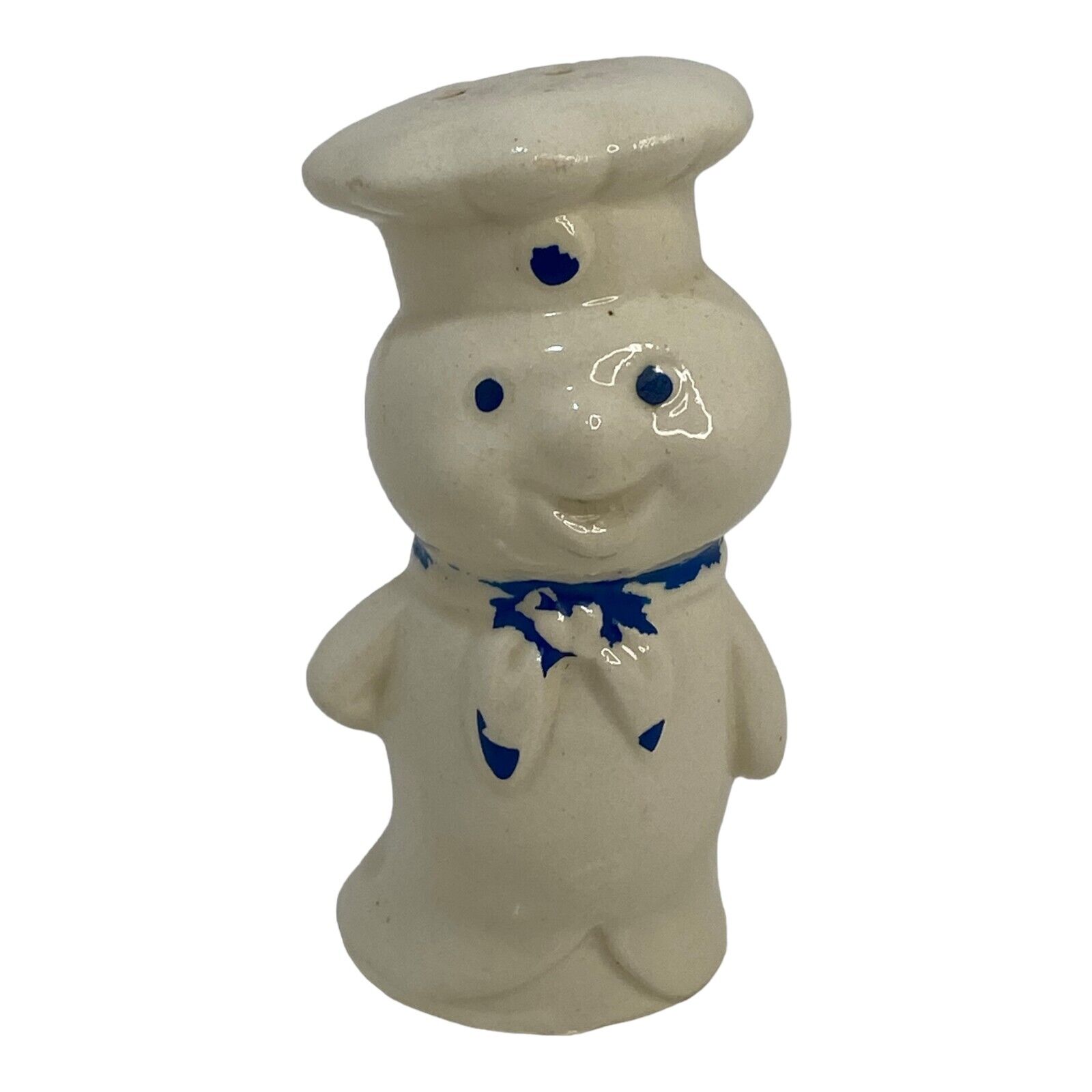 🐞 ONE Vintage Pillsbury Doughboy Pepper Shaker With Blue Tie Scarf EUC - R2