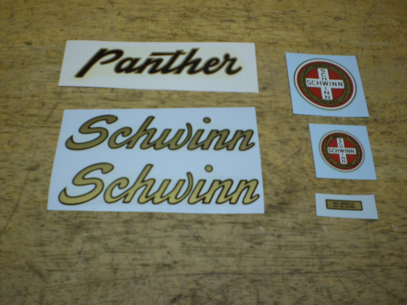 Mint Complete Schwinn Approved Mens Panther Bicycle Decal Set