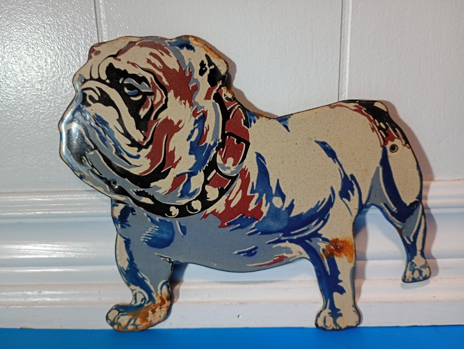 VINTAGE MACK TRUCKS BULLDOG PORCELAIN ENAMEL METAL SIGN SIZE 9\