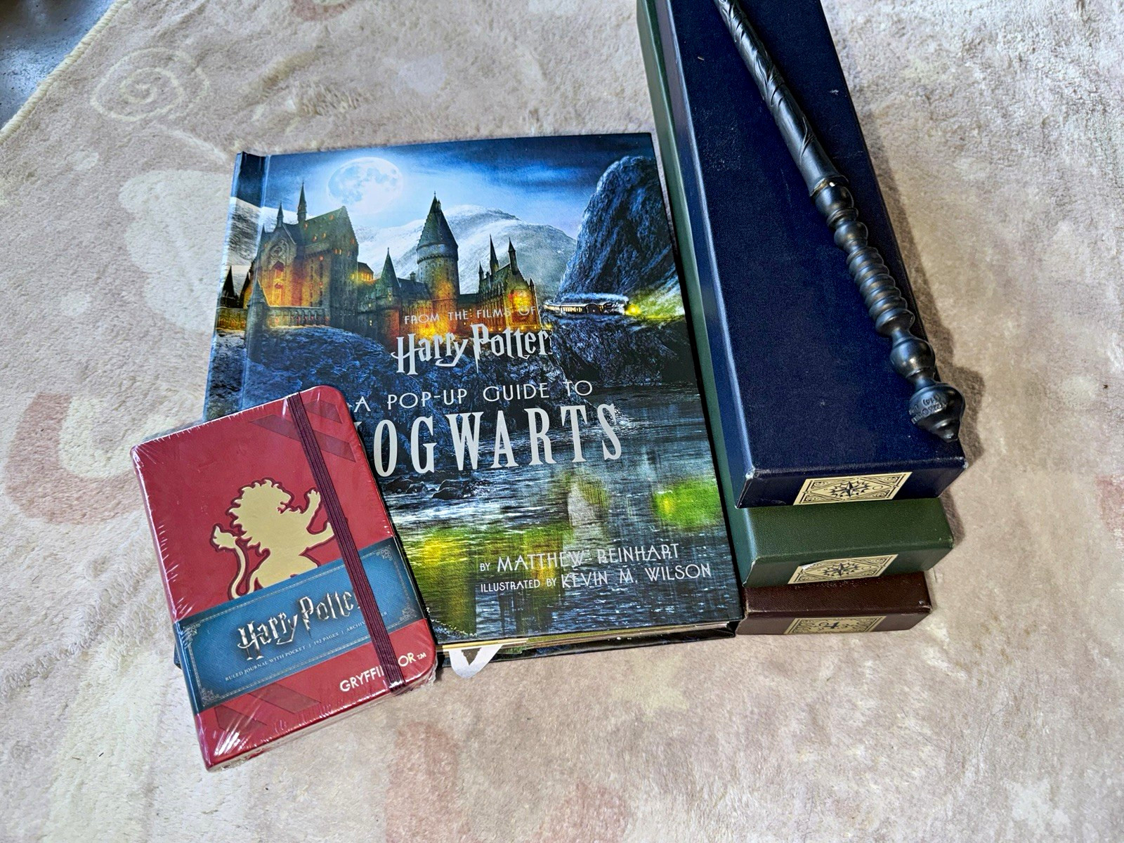 Harry Potter Wand Lot 4 Wands 3 Boxes Hogwarts Pop-Up Book Gryffindor Journal