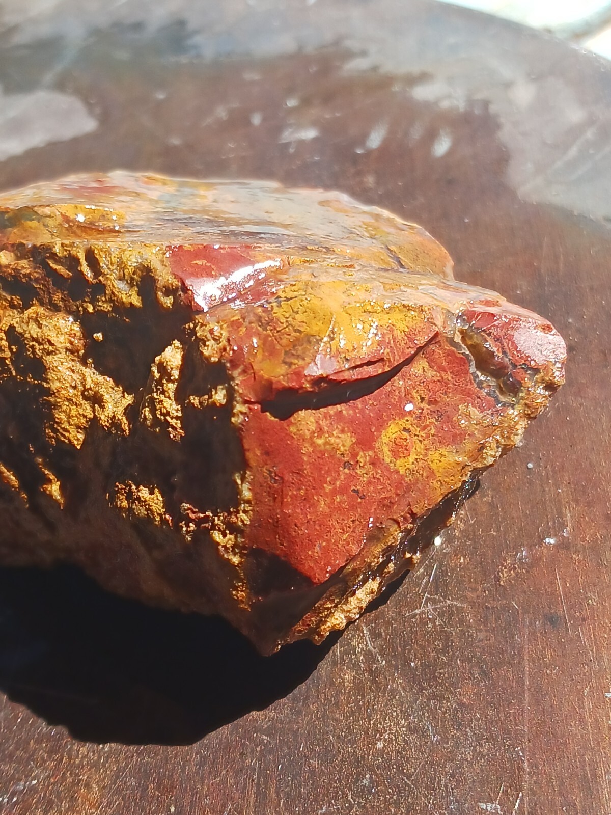 Jasper Agate With Silicized Veinlets Throughout Specimen Red Yellow Jasper