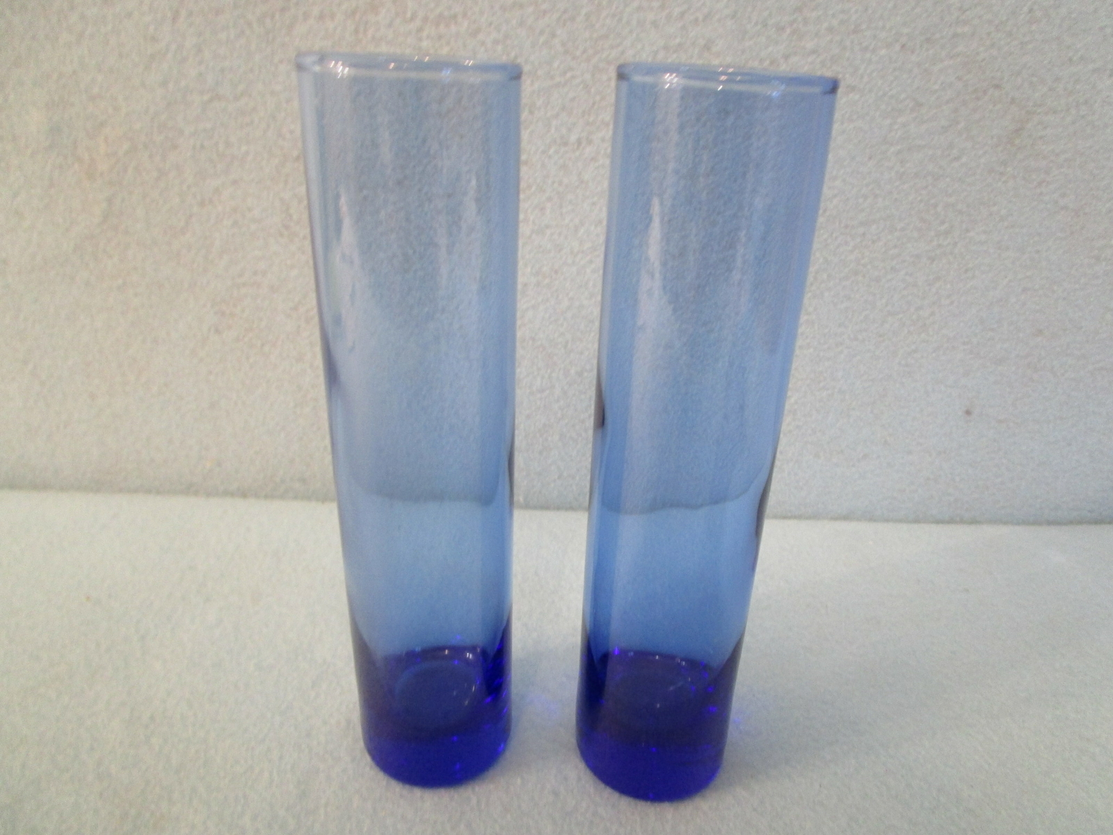 Pair cobalt blue COLLINS GLASSES tall bar set 2 glass