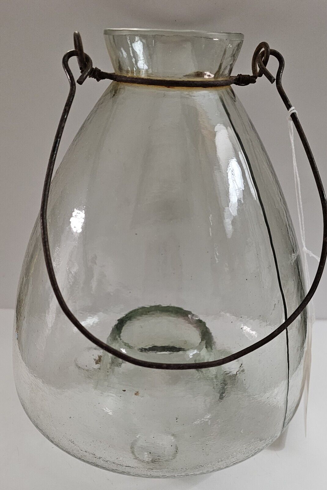 Antique Glass Wire Hanger Bee Wasp Fly Catcher Trap Farmhouse Tabletop 10in Xxu