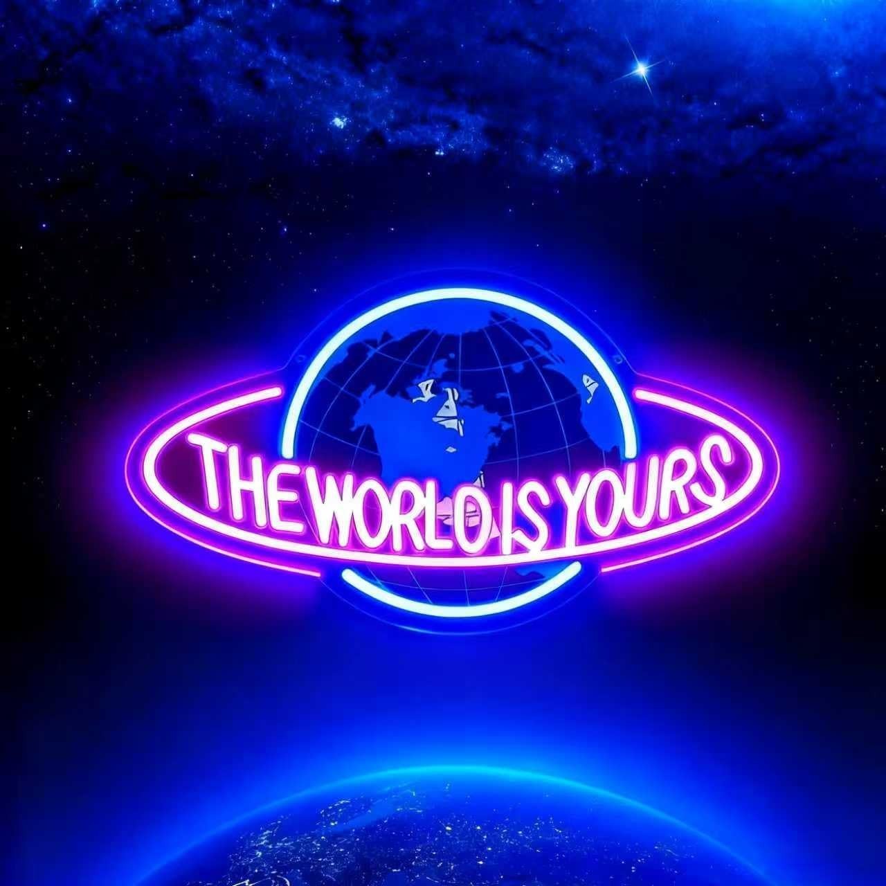 The World is Yours Neon Sign, Led Neon Light Signs for Game Room Wall Decor Ga..