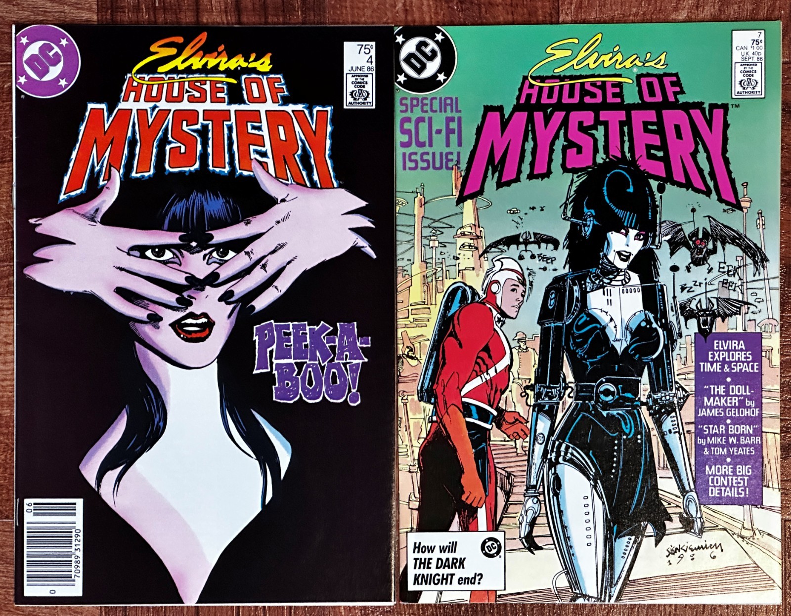 Elvira\'s House of Mystery #4 & #7 Lot (1986 DC) Sienkiewicz Cover Beachum Newsst