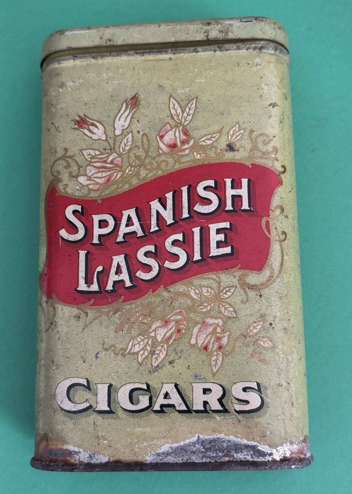 Early 1900's Spanish Lassie Vintage Pocket Tin Cigars Very Scarce RARE find