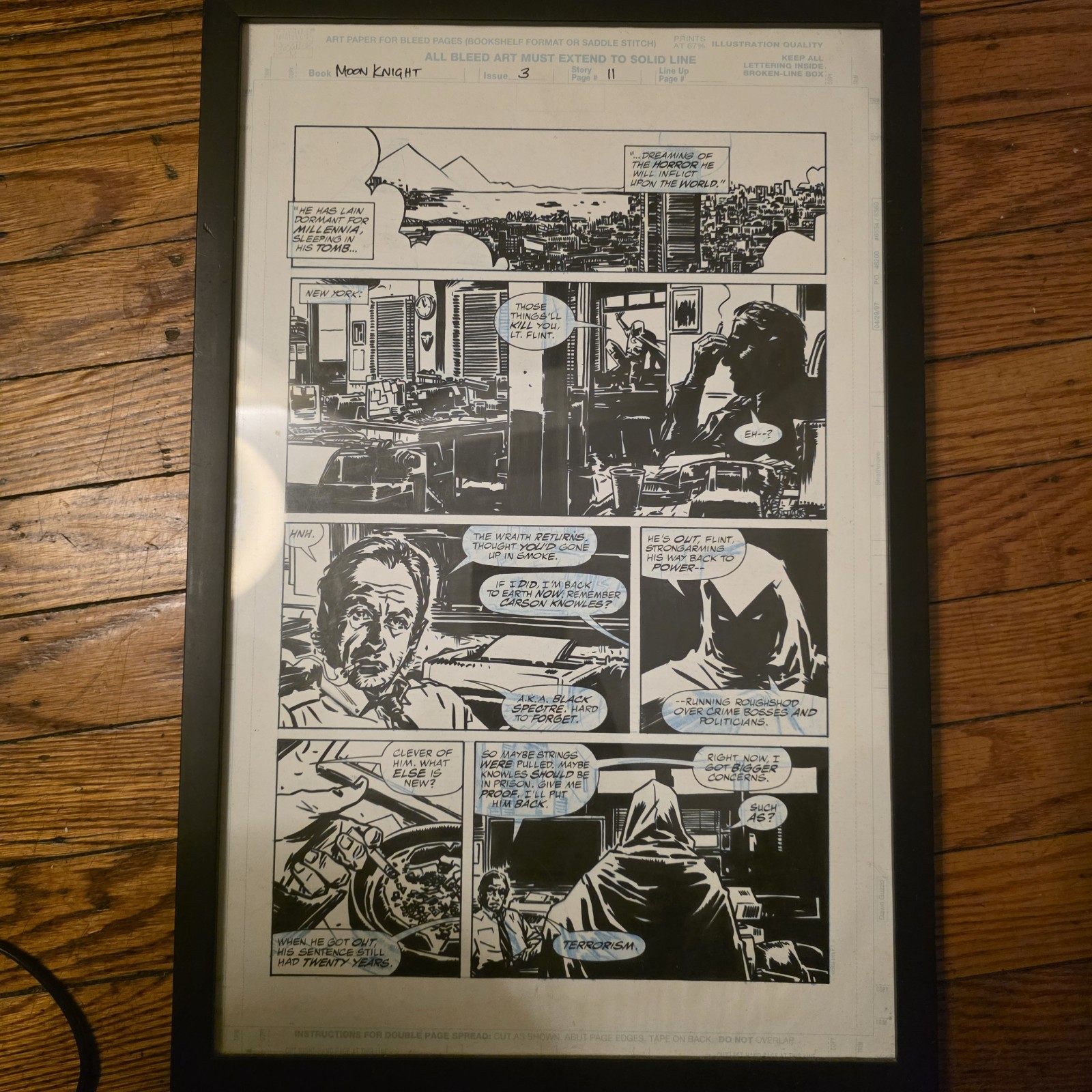 Moon Knight Vol. 3 Pg. 11 Marvel 1998 Original Tommy Lee Edwards Rob Campanella
