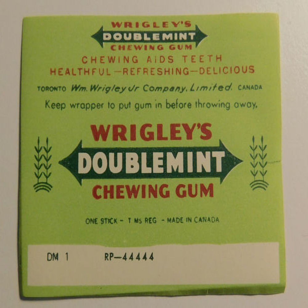 Over 100 Vintage Wrigley's Doublemint Gum wrappers