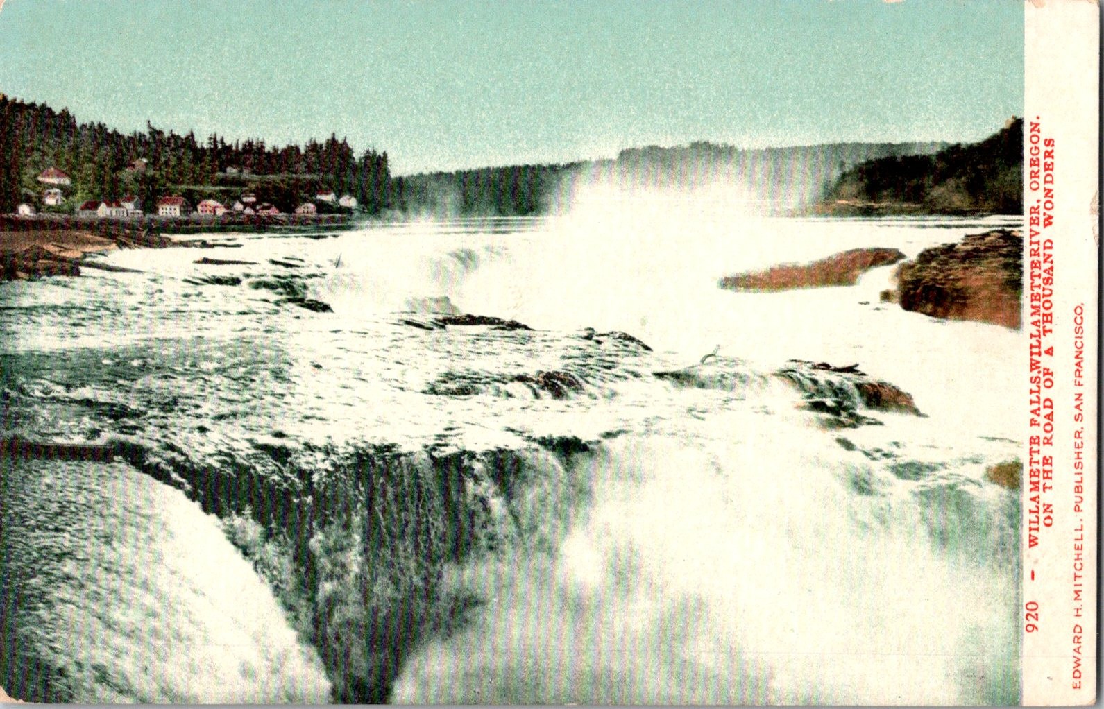 Willamette Falls Willamette River Oregon UDB Postcard