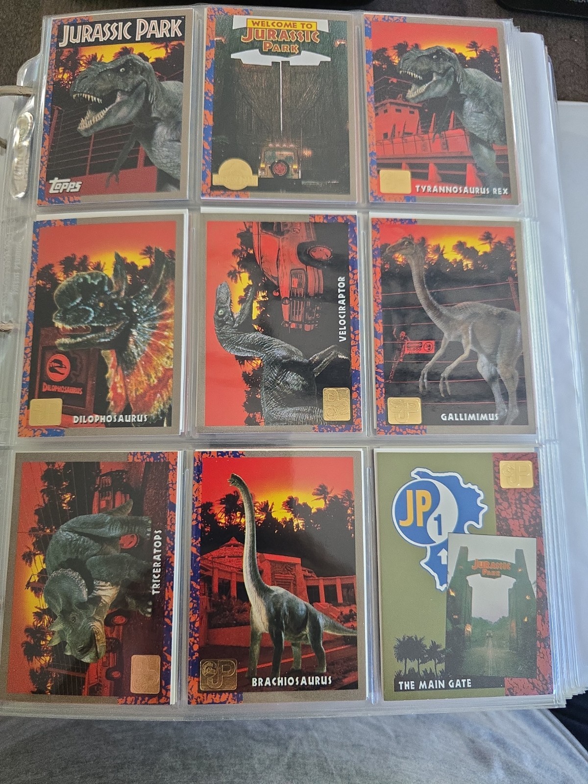 1993 Topps Jurassic Park Gold Series Complete 88 Card Set + 10 Art & Holos, Plus 1993 Topps Jurassic Park Gold Series Complete 88 Card Set + 10 Art & Holos, Plus