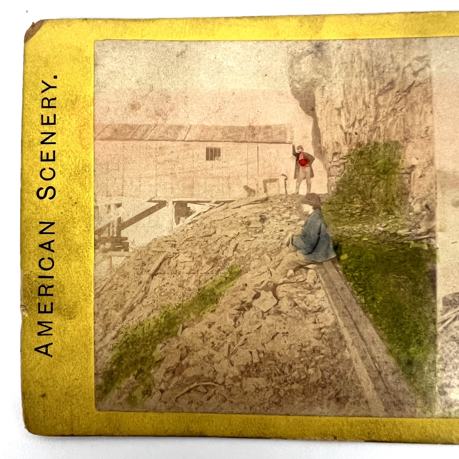 Path to Cave of the Winds Niagara Falls Stereoview American Scenery Hand Tinted