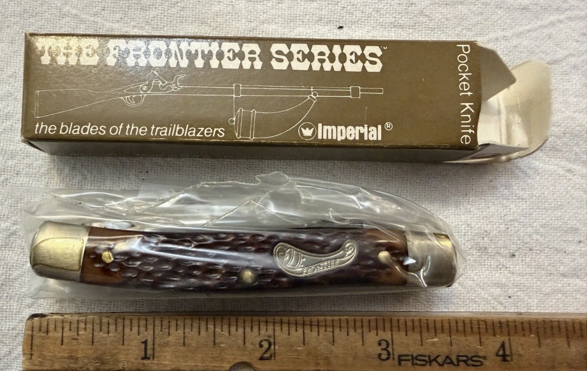 VINTAGE FRONTIER SERIES POCKET KNIFE USA IMPERIAL NEW OLD STOCK BOX POCKETKNIFE VINTAGE FRONTIER SERIES POCKET KNIFE USA IMPERIAL NEW OLD STOCK BOX POCKETKNIFE