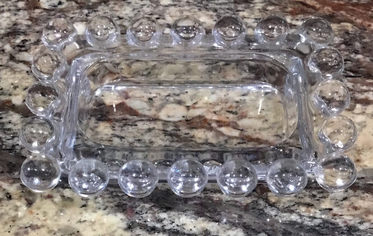 Unique Imperial Glass CandleWick TRINKET TRAY/SOAP DISH LOOKS UNUSED 4 1/2”L