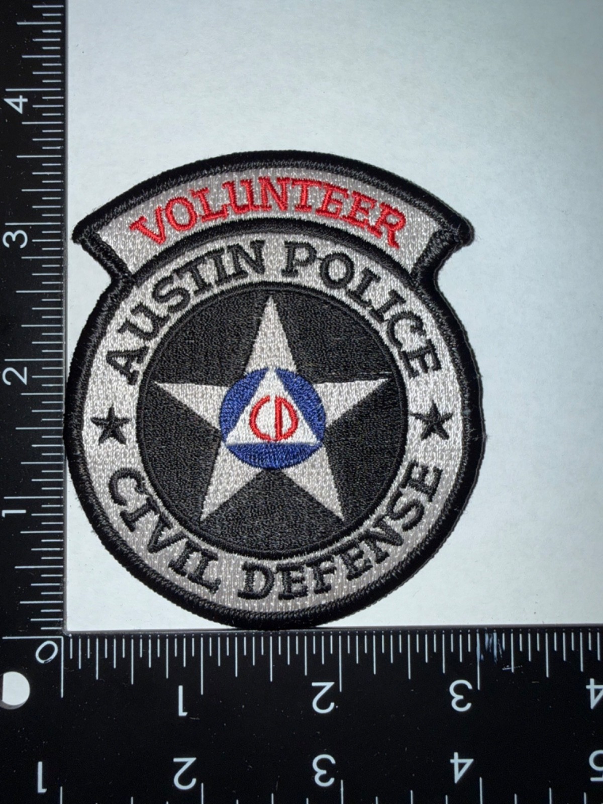 Vintage Austin Texas Police Civil Defense Shoulder Patch Obsolete Embroidered