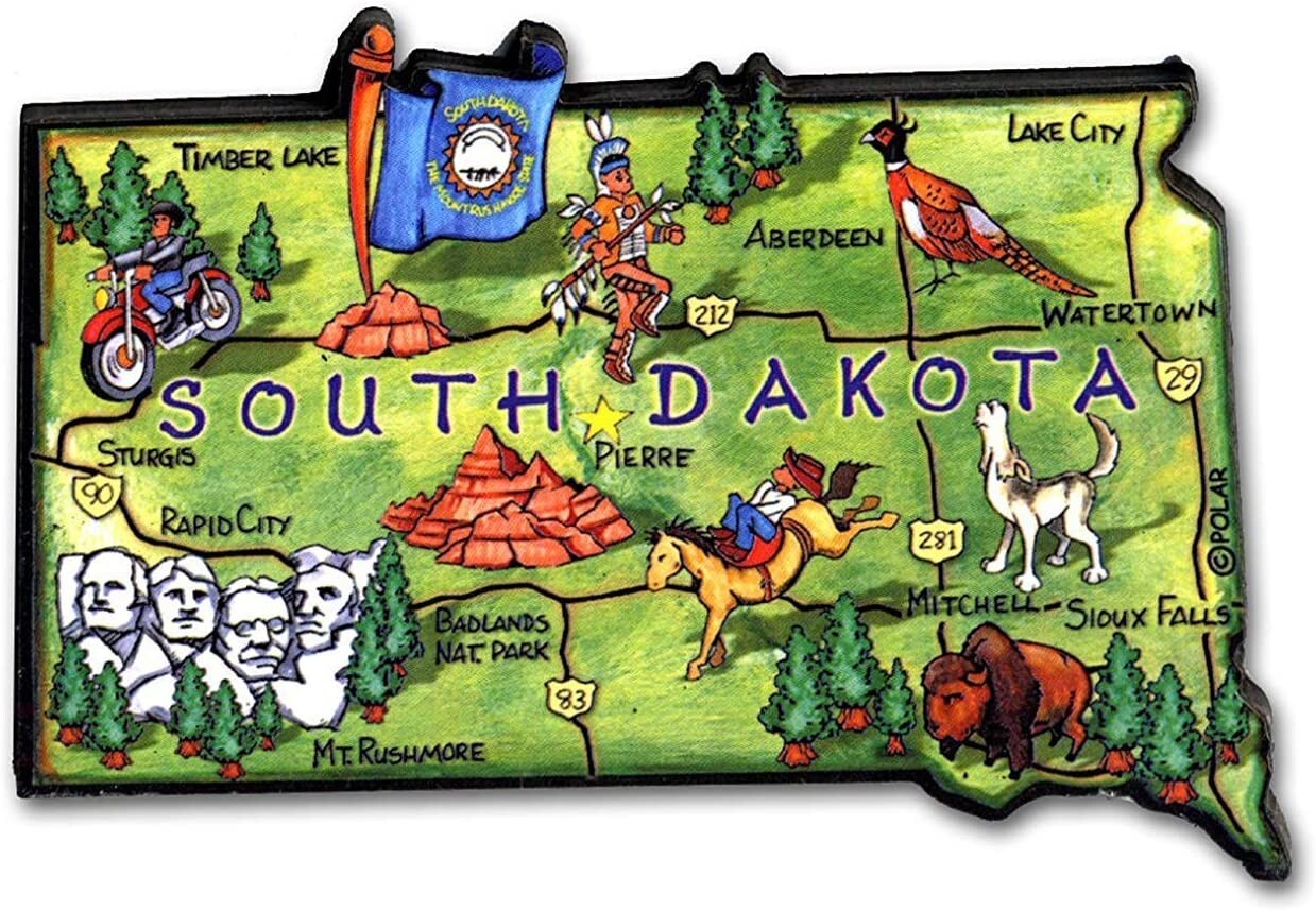 South Dakota Mt. Rushmore State Artwood Jumbo Fridge Magnet