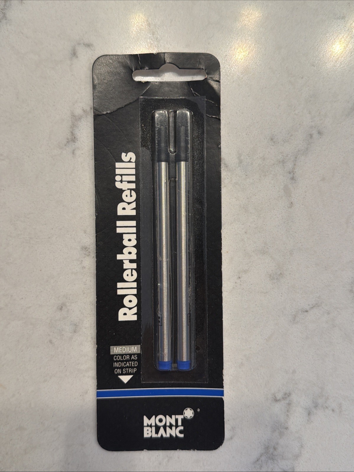 NOS MontBlanc Blue Medium Rollerball Refills, 16302C-BLU