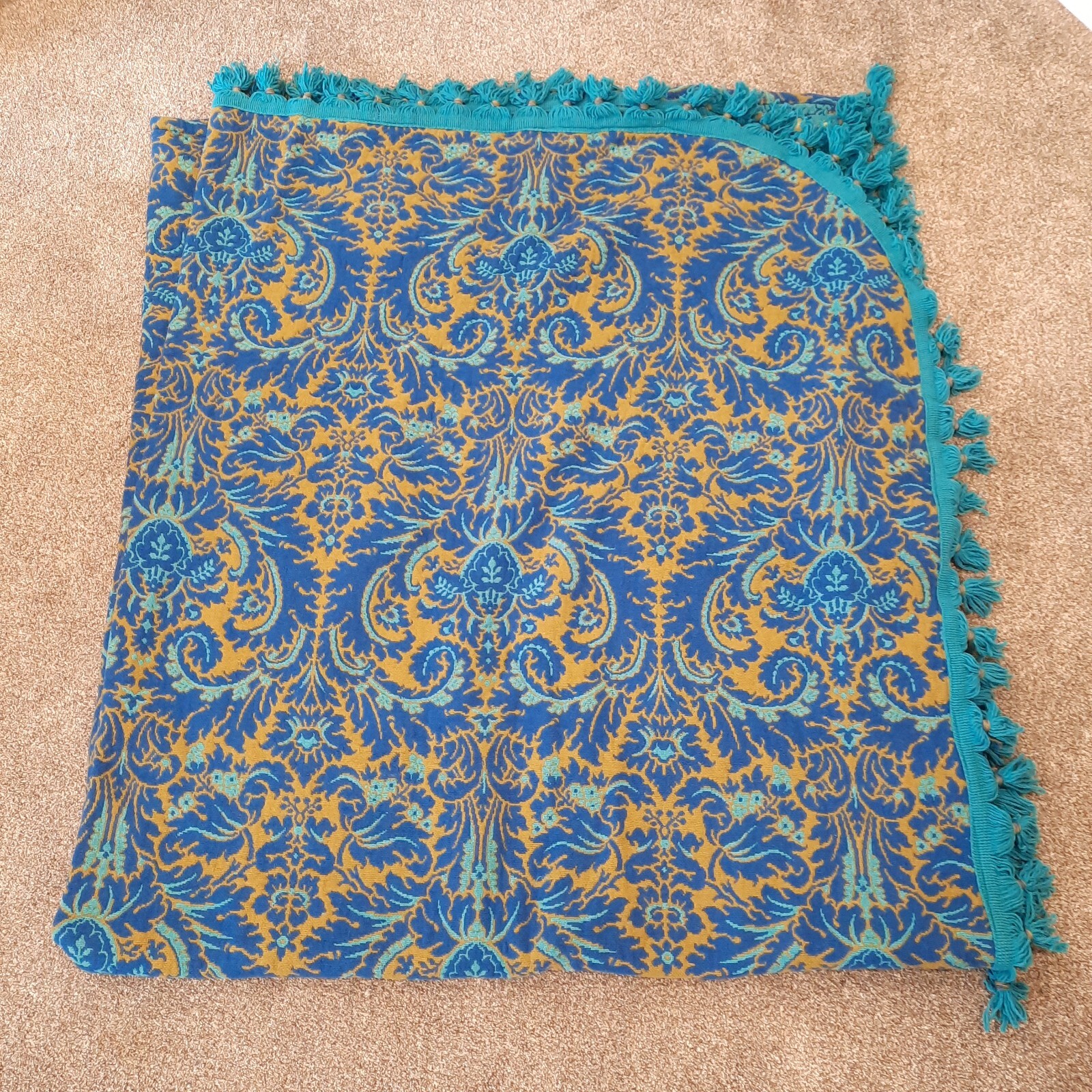 Vintage Bolis Old World Creation Amalfi Wool Queen Bedspread Italy MCM Boho 