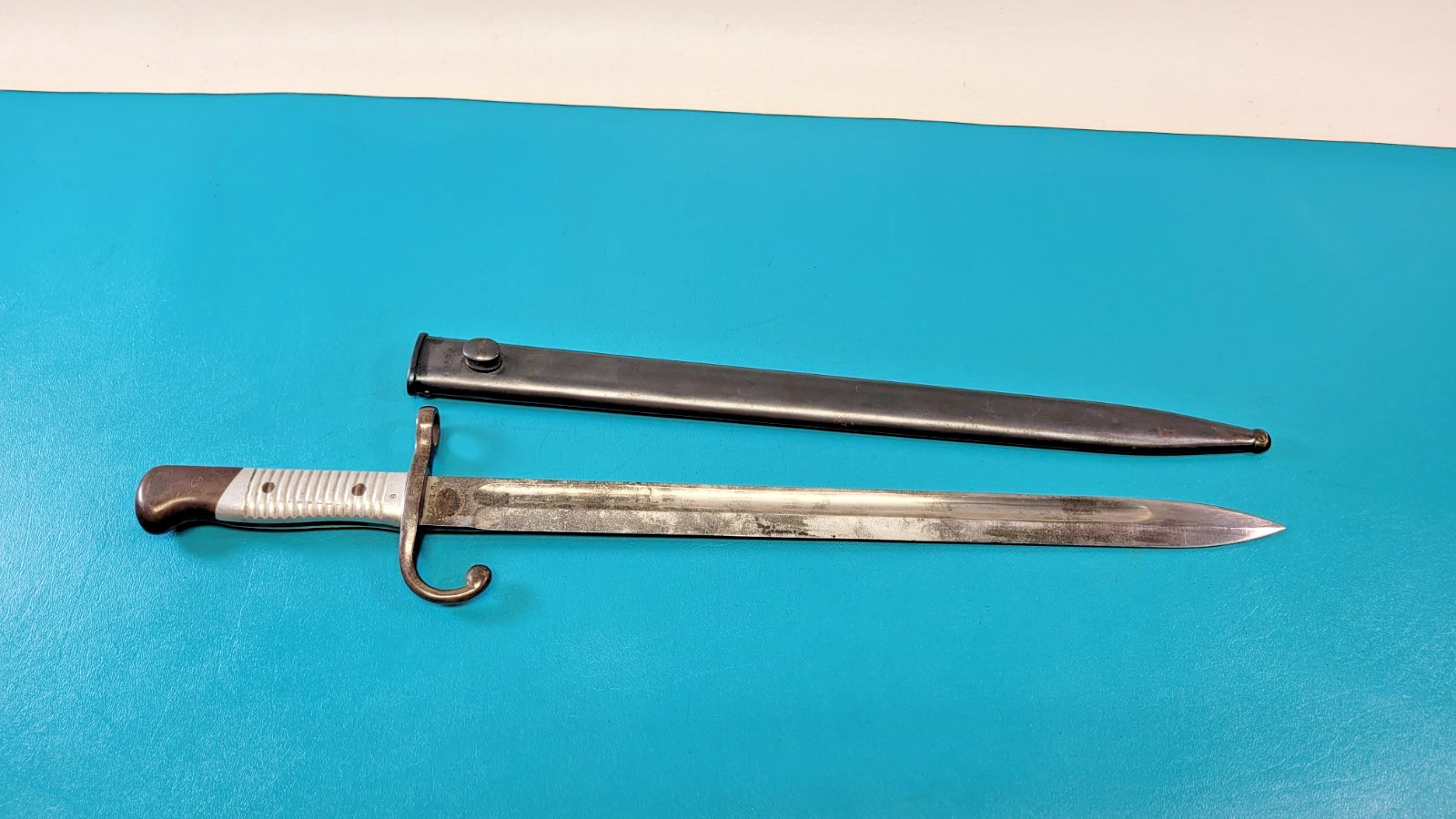 WWI Argentine Model 1891 Brass Bayonet Knife & Scabbard WKC Argentina   TR1801