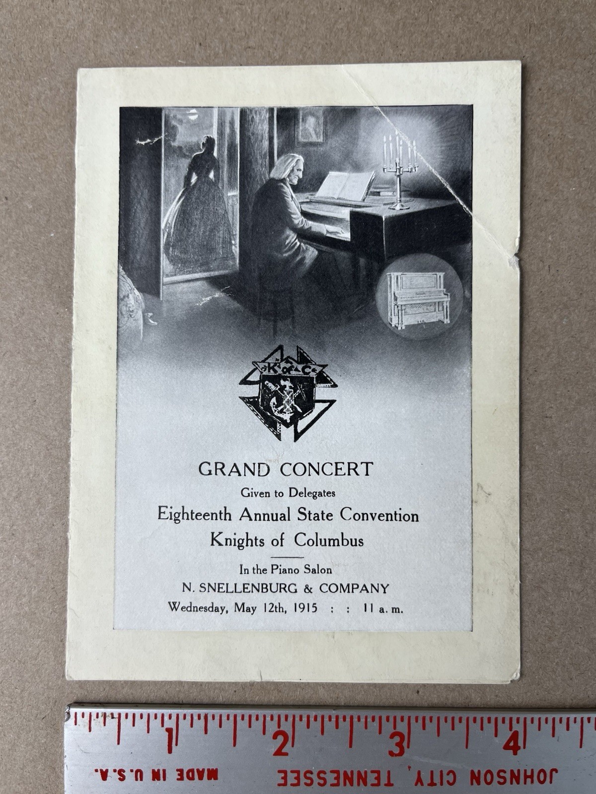 Vintage 1915 Knights of Columbus Grand Concert Program 18th Annual State Conv Vintage 1915 Knights of Columbus Grand Concert Program 18th Annual State Conv