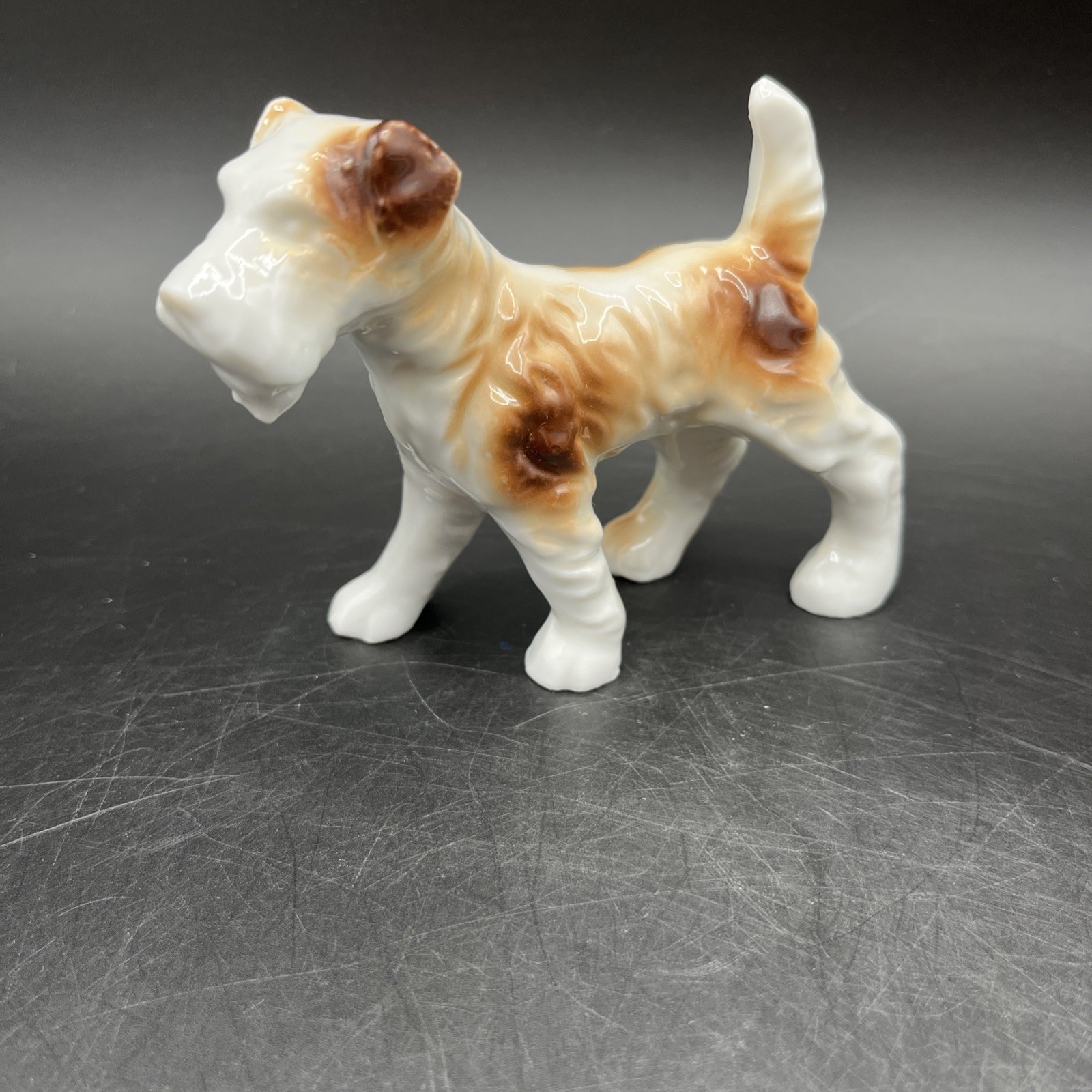 Vintage Porcelain Scot Fox Terrier Dog Figurine Japan